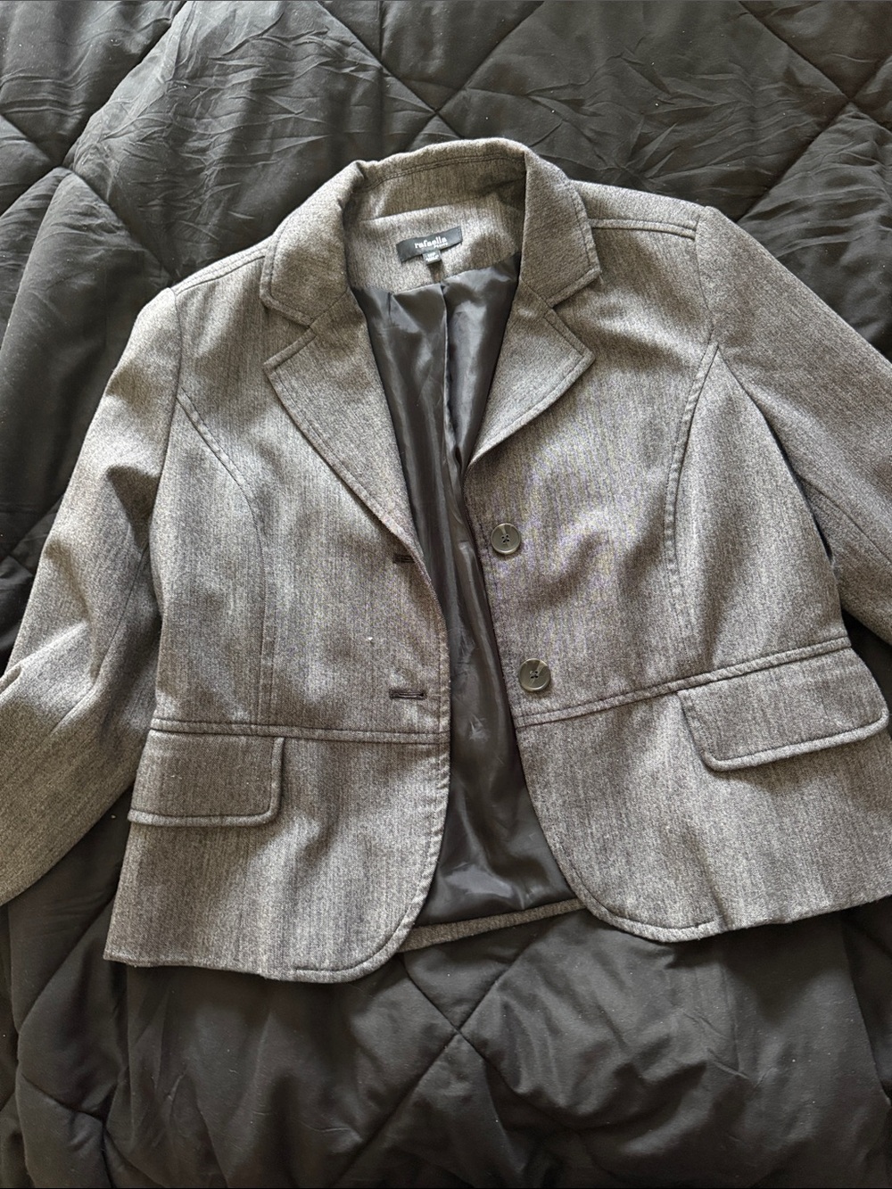 Rafaella Gray Tweed Women's Blazer Jacket
